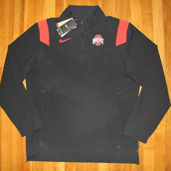 Nike Ohio State Buckeyes 1/4 Zip Football Coaches Jacket Mens L Black - Picture 1 of 6